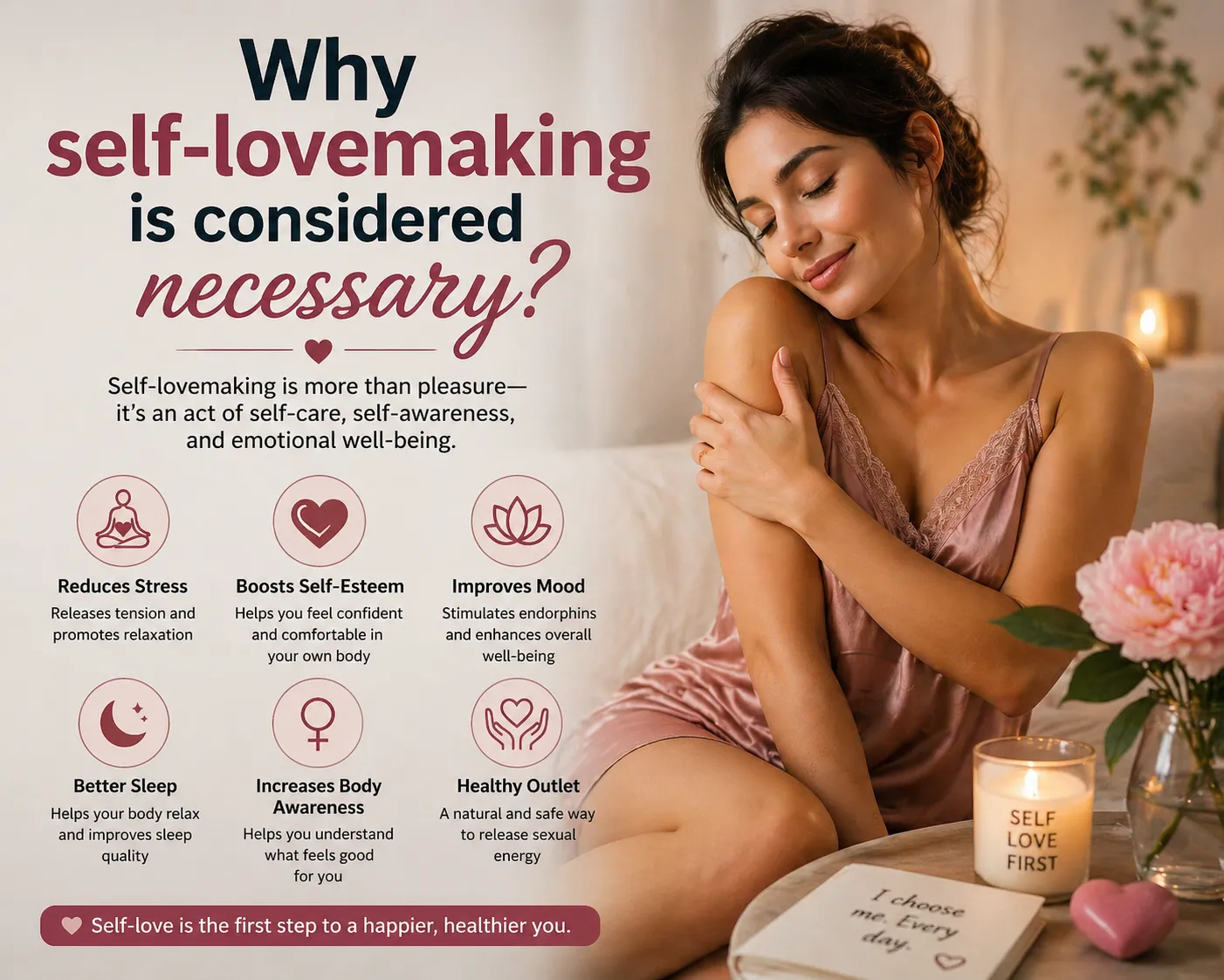 Discover why self-lovemaking supports mental wellness, stress relief, and emotional balance. Learn safe, healthy benefits and self-care insights.